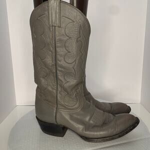 Tony Lama Mens Vtg 90s Gray Cowboy Boots Sz 8 Rodeo Western Rustic Style 4647
